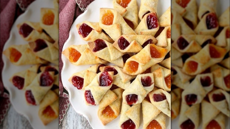 Kołaczki Polish jam-filled cookies dusted with powdered sugar